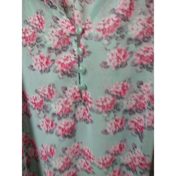 Lauren Conrad Semi Sheer Boho Lace Floral Hi Low Blouse. Size S - Picture 8 of 11